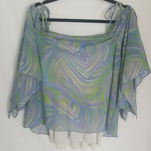 Multi colored off the shoulder blouse